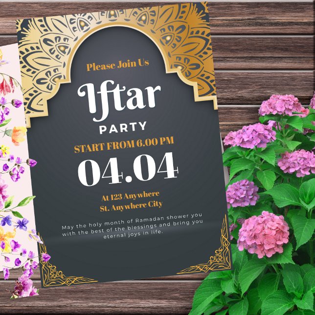 Gray Elegant Ramadhan Iftar Party Invitation (Creator Uploaded)