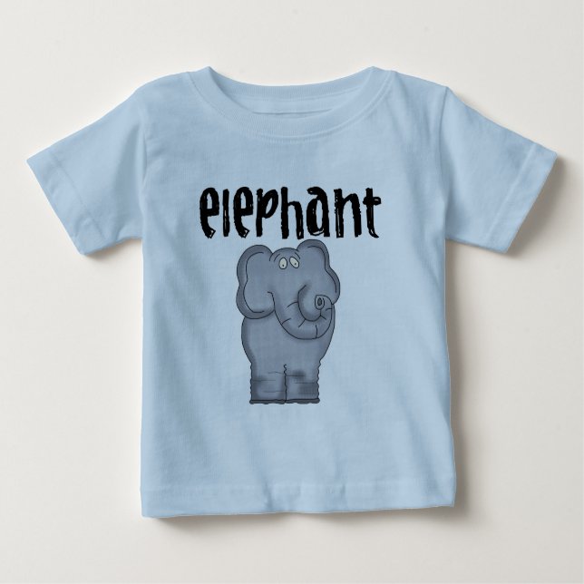 Gray Elephant Baby Romper (Front)