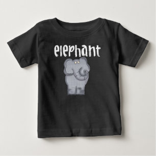 Gray Elephant Baby T-Shirt
