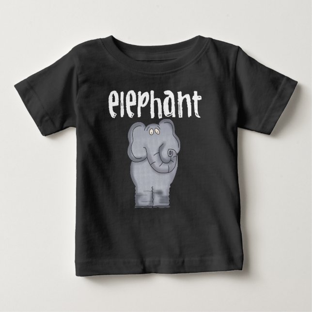 Gray Elephant Baby T-Shirt (Front)