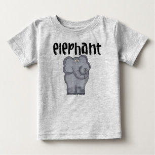 Gray Elephant Baby T-Shirt
