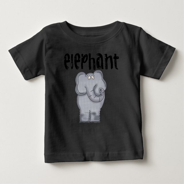 Gray Elephant Baby T-Shirt (Front)