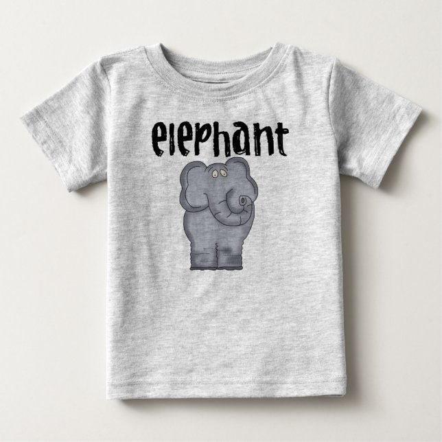 Gray Elephant Baby T-Shirt (Front)