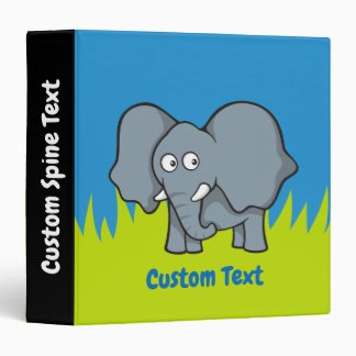 Gray elephant cartoon binder