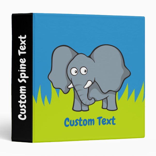 Gray elephant cartoon binder (Front/Spine)