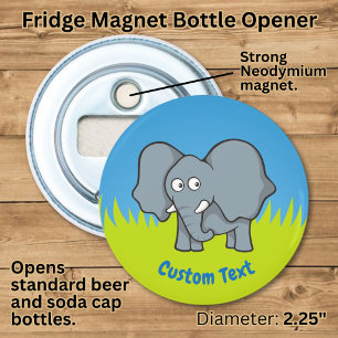 Gray elephant cartoon bottle opener