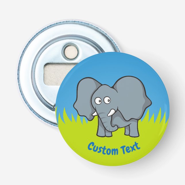 Gray elephant cartoon bottle opener (Front)