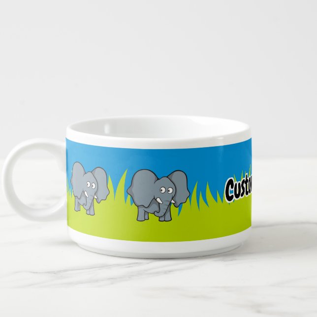 Gray elephant cartoon bowl (Right)