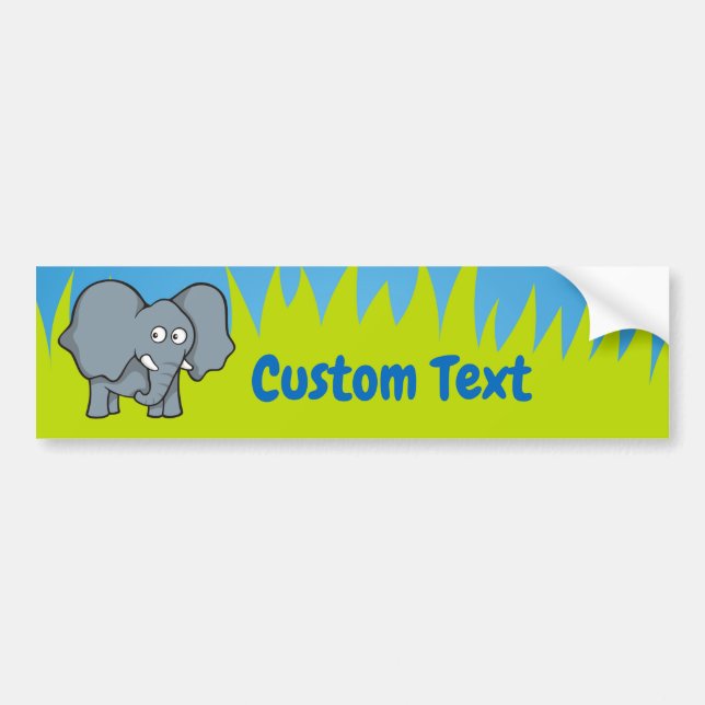 Gray elephant cartoon bumper sticker (Front)