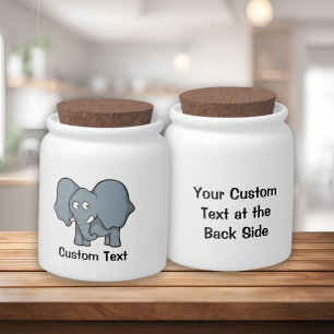 Gray elephant cartoon candy jar