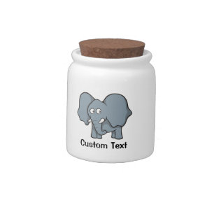 Gray elephant cartoon candy jar