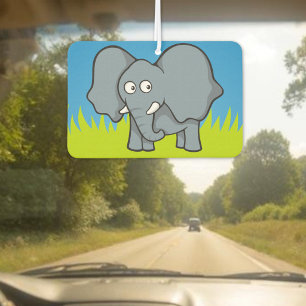 Gray elephant cartoon car air freshener