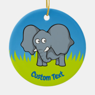 Gray elephant cartoon ceramic ornament