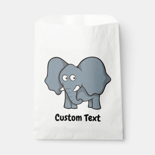Gray elephant cartoon favor bag (Front)
