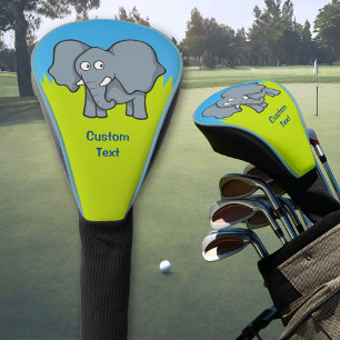 Gray Elephant Cartoon Golf Head Cover