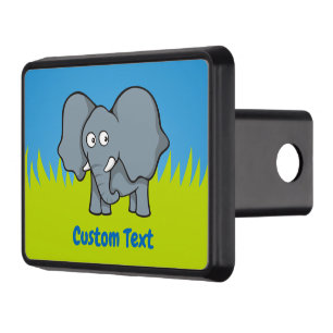 Gray Elephant Cartoon Hitch Cover