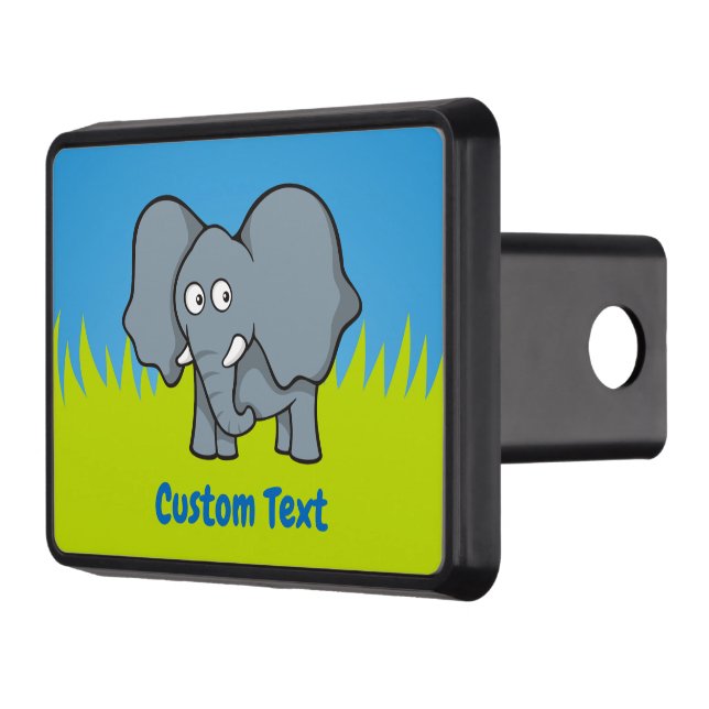 Gray Elephant Cartoon Hitch Cover (Left)