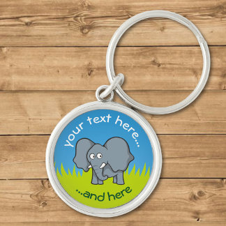 Gray elephant cartoon keychain