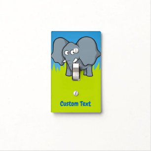 Gray elephant cartoon light switch cover
