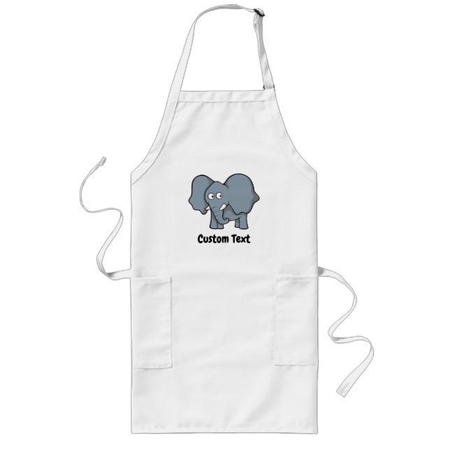 Gray elephant cartoon long apron (Front)