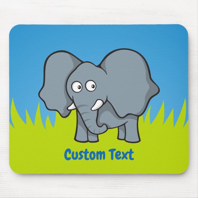 Gray elephant cartoon mouse pad (Front)