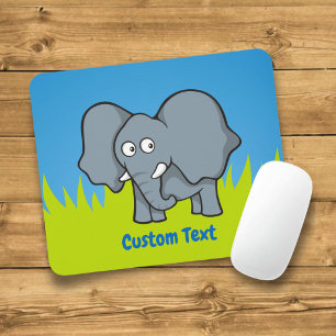 Gray elephant cartoon mouse pad