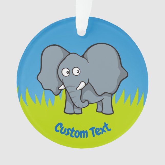 Gray elephant cartoon ornament (Front)