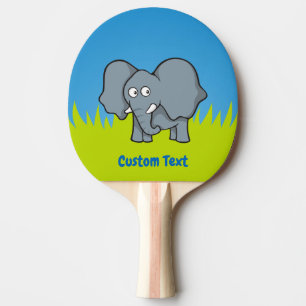 Gray elephant cartoon ping pong paddle