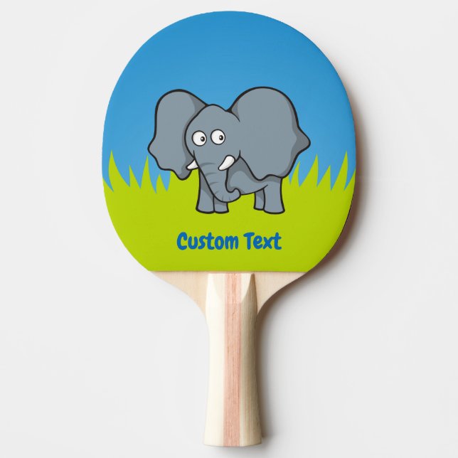 Gray elephant cartoon ping pong paddle (Front)