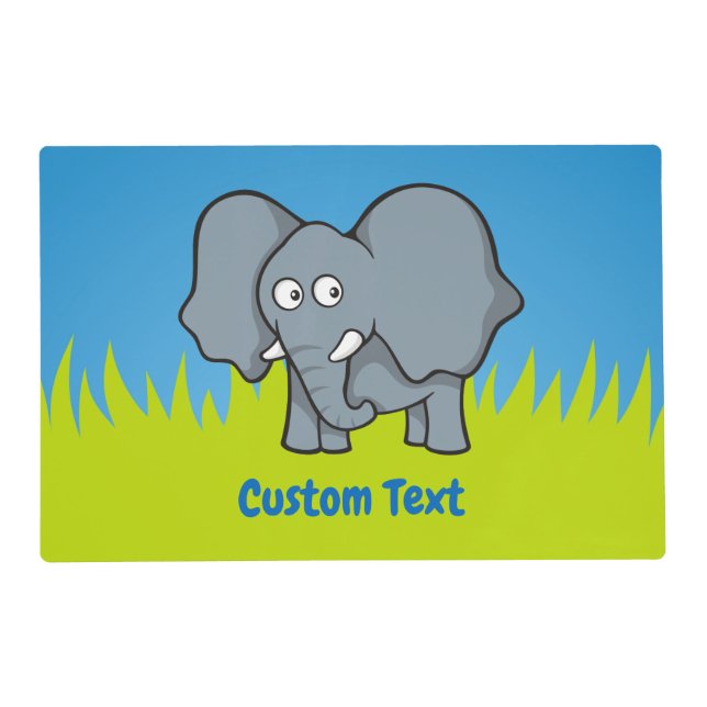 Gray elephant cartoon placemat (Front)