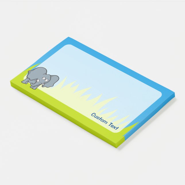 Gray Elephant Cartoon Post-it Notes (Angled)