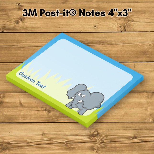Gray Elephant Cartoon Post-it Notes (Creator Uploaded)