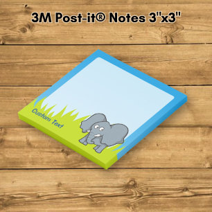 Gray Elephant Cartoon Post-it Notes