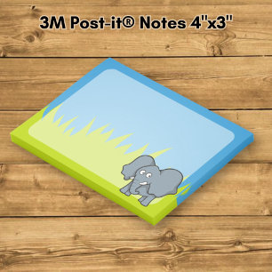 Gray elephant cartoon post-it notes
