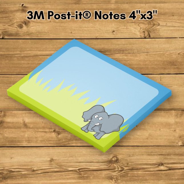 Gray elephant cartoon post-it notes (Creator Uploaded)