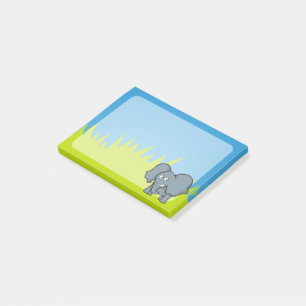 Gray elephant cartoon post-it notes