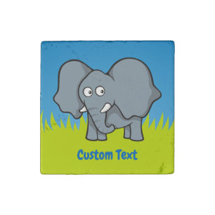 Gray elephant cartoon stone magnet