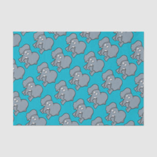 Gray elephant cartoon tissue paper