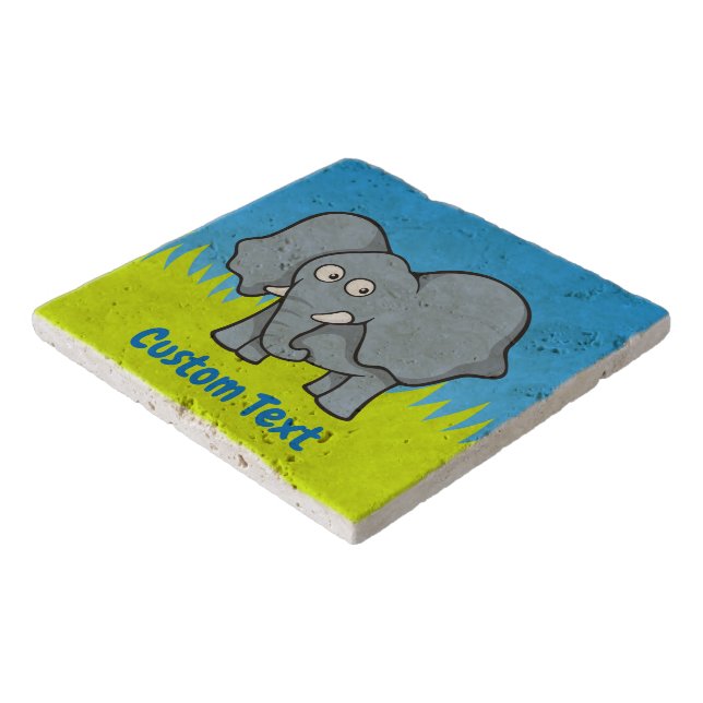 Gray elephant cartoon trivet (Corner)