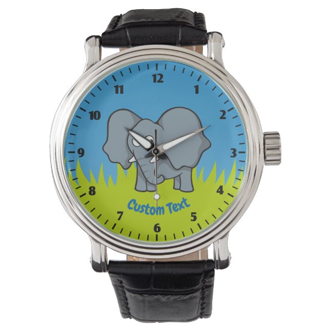 Gray elephant cartoon watch (Front)