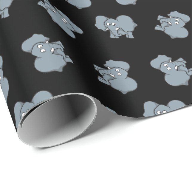 Gray elephant cartoon wrapping paper (Roll Corner)