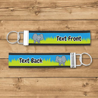 Gray elephant cartoon wrist keychain