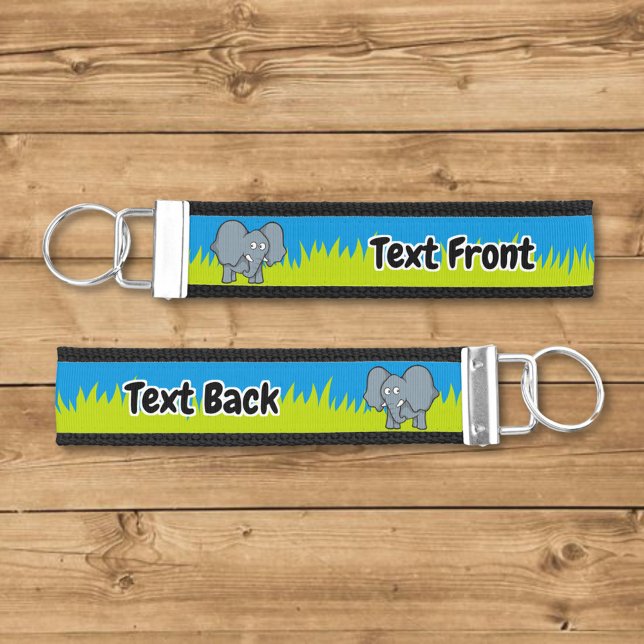 Gray elephant cartoon wrist keychain (Creator Uploaded)
