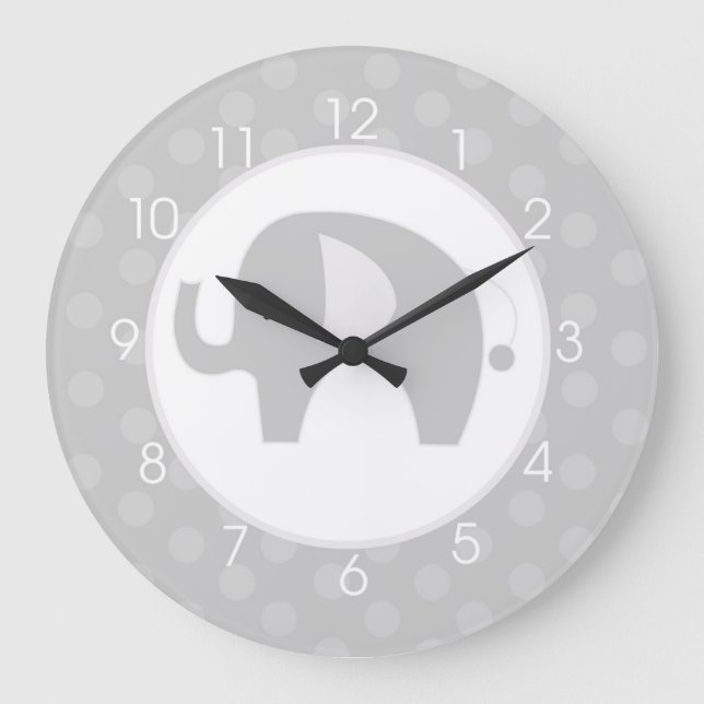 Gray Elephant Clock (Front)