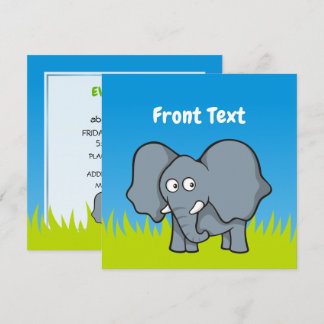 Gray Elephant Invitation