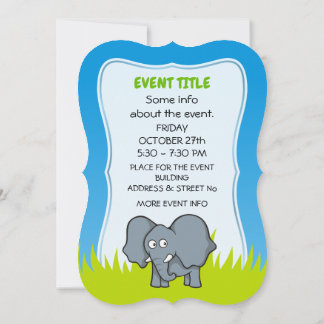 Gray Elephant Invitation