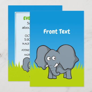 Gray Elephant Invitation