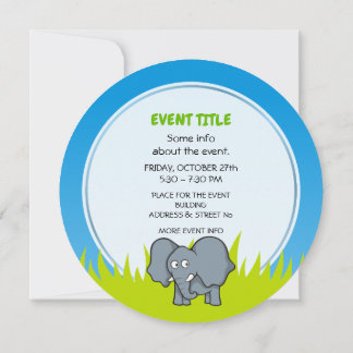 Gray Elephant Invitation