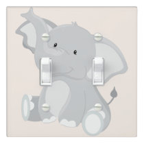 Gray Elephant Joy Light Switch Cover