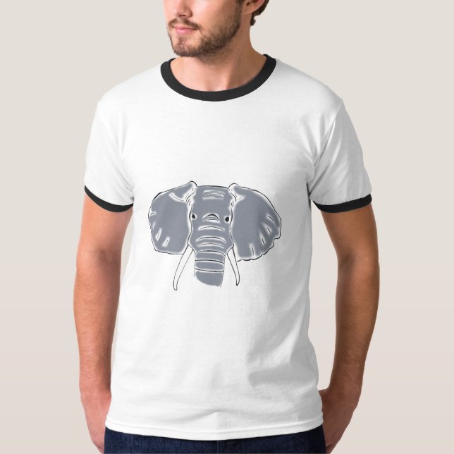 Gray Elephant mens ringer t-shirt (Front)